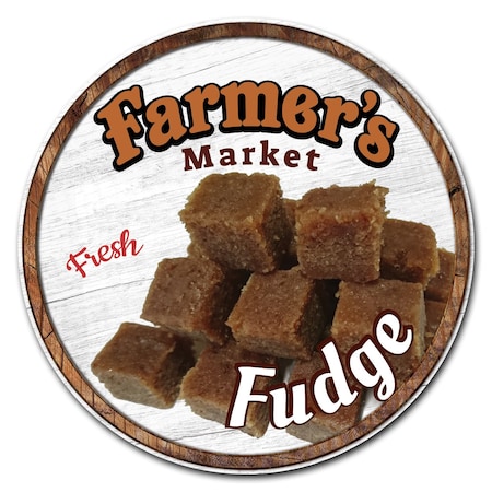 Farmers Market Fudge Circle Vinyl Laminated Decal